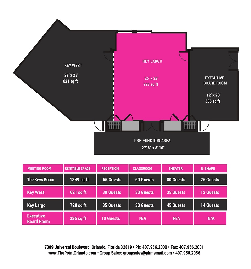 Layout Graphic of our Orlando Event Venue