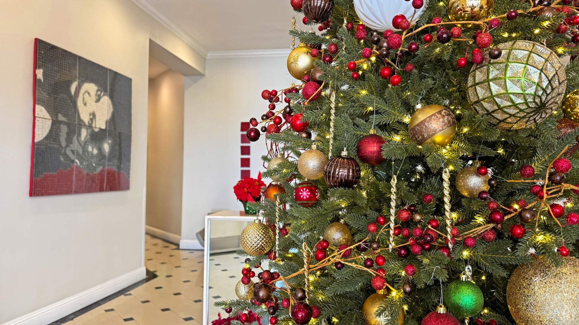 christmas tree in lobby
